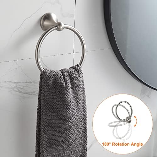 BGL Bathroom Hardware Set Brushed Nickel Adjustable Expandable Bath Towel Bars Bathroom Accessory Set Towel Racks 8-Pieces Wall Mount - Image 4
