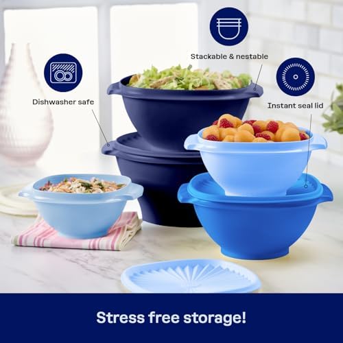 Tupperware Heritage 10-Piece Vintage Blue Set (5 Bowls, 5 Lids) - Image 5