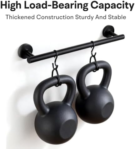 16 Inch Matte Black Bathroom Towel Bar, 2 Pieces Towel Racks for Bathroom SUS304 Thicken Stainless Steel Towel Holder - Image 4