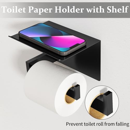 STWWO 10-Piece Matte Black Bathroom Hardware Accessories Set - Image 3