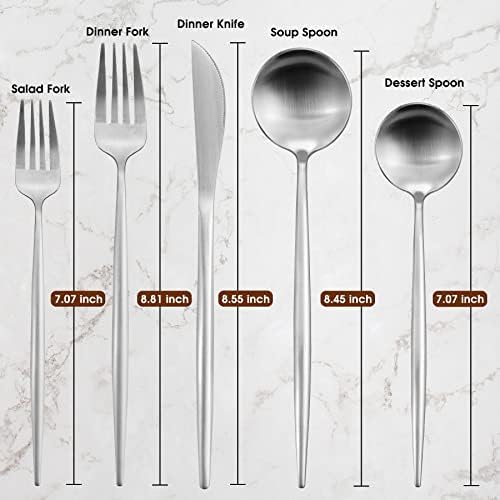 20-Piece Stainless Steel Silverware Set - Tableware Cutlery for 4, Satin Finished & Dishwasher Safe - Image 2