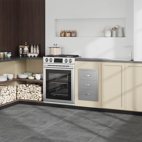 Garvee Outdoor Kitchen Drawers 14"Wx23"Dx21"H, Flush Mount Access BBQ Drawers with full Stainless Steel,Weatherproof & Rust-Resistant,for Outdoor Kitchen Island, Patio Grilling Tools & Spices - Image 2