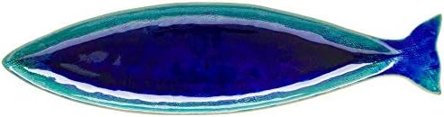 Casafina Ceramic Stoneware 17" Cavala (Mackarel) Platter - Dori Collection, Atlantic Blue | Microwave & Dishwasher Safe Dinnerware | Food Safe Glazing | Restaurant Quality Serveware by Casafina
