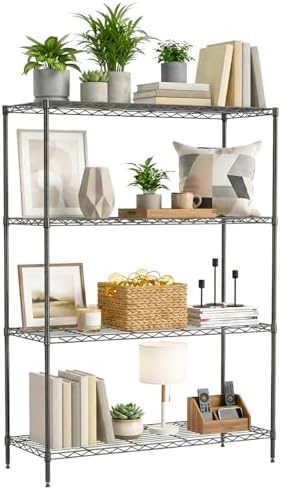 BestOffice | 4-Tier Wire Shelf | 35" x 13.4" x 53.7" | Black by BestOffice