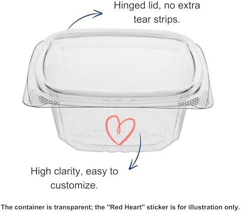 6oz RPET Clear Hinged Lid Deli Container - 400Pcs - Image 4
