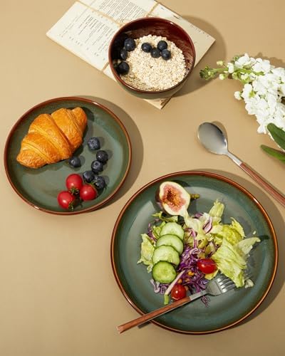 Pokini Ceramic Dinnerware Sets for 4, 12pcs Plates and Bowls Sets Dish Set - Image 6