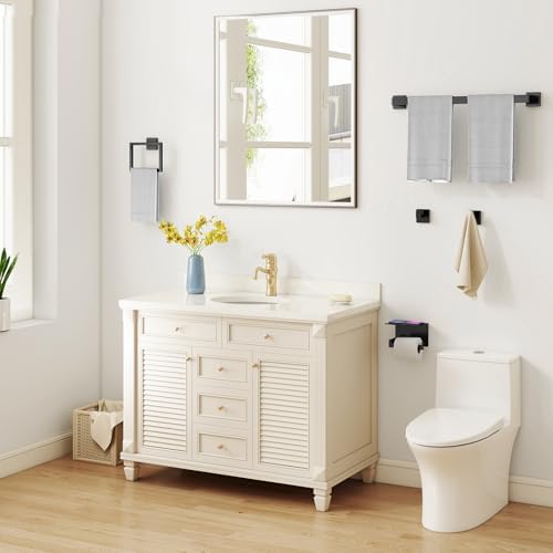 STWWO 10-Piece Matte Black Bathroom Hardware Accessories Set - Image 6