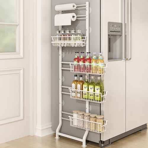 BUKFEN 6-Tier Slim Corner Shelf, Spice Rack Narrow Storage Next to Fridge by bukfen