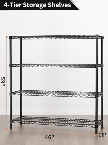 Golpart 4Tier Adjustable Storage Shelves Metal Wire Shelving Standing Shelf - Image 3
