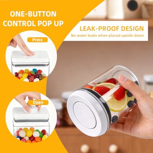 Pop Push Button Airtight Food Storage Containers 6 Set - Image 4