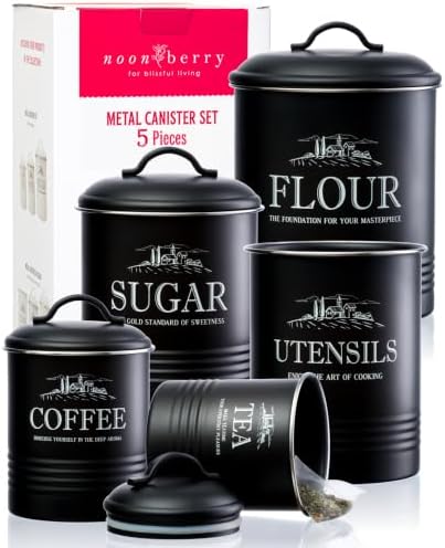 noonberry 5-Piece Farmhouse Kitchen Canister Sets for Kitchen Counter by noonberry