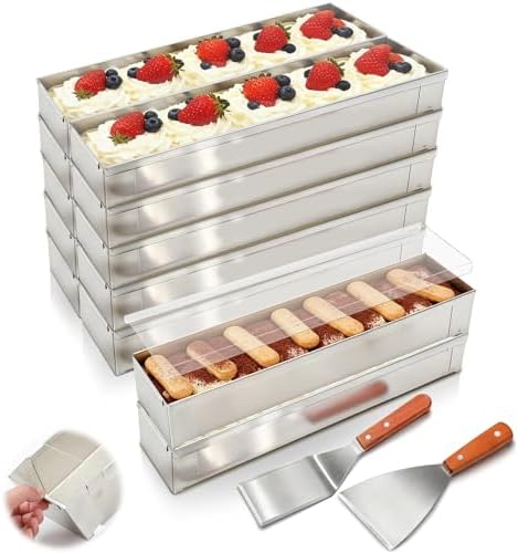Blushtier 12 Pack Rectangle Tiramisu Pan Removable 15.75 X 3.94 X 2.56 Inch by Blushtier