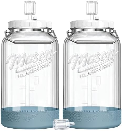 1.5 Gallon Glass Fermentation Jars with Lids & Airlocks, 2 Pack by Dwbligt