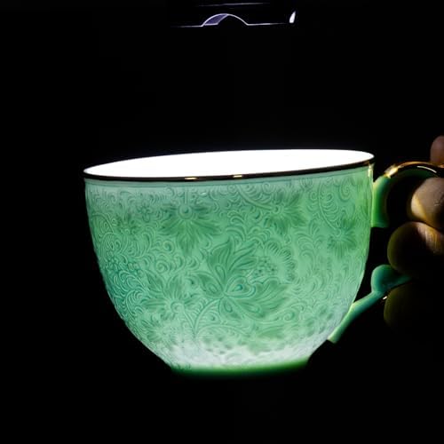 KAMMAK Tea Cups and Saucers Set of 2, Fine Bone China Coffee Cups, GH021 - Image 7