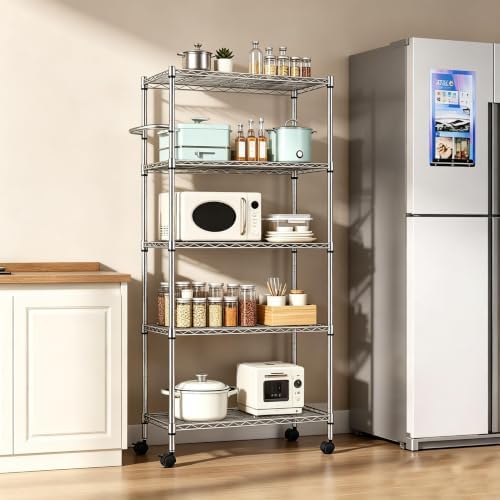 5-Tier Steel Wire Storage Shelving Unit - Image 4