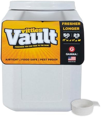 Vittles Vault Airtight Pet Food Storage Container + Scoop, Fits Up to 50lbs by Gamma2