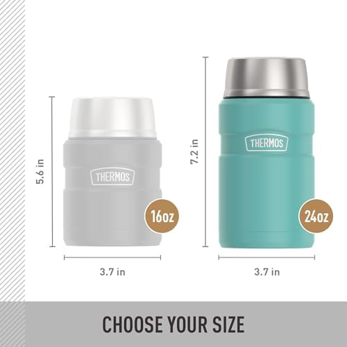 THERMOS Stainless King Food Jar with Bowl, 24oz, Matte Teal - Image 5