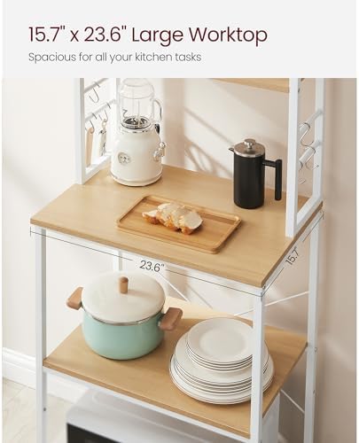 VASAGLE Coffee Bar, 23.6 Inches 6-Tier Baker's Rack with 6 Hooks - Image 6