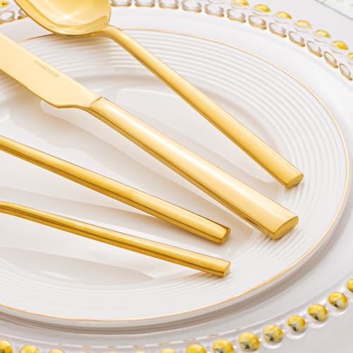 Gold Silverware Set for 8, 40-Piece Stainless Steel Flatware Cutlery Set - Image 4