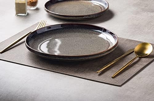 Ceramic dinner plates set of 4, Large Dinnerware Plates & Salad plates for party and wedding, Microwave safe porcelain plates set, 10 Inch - Image 4