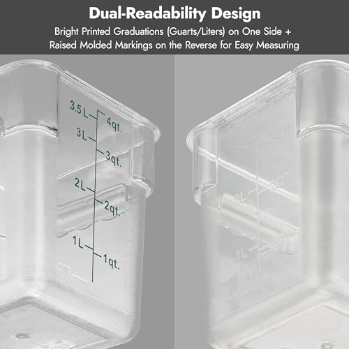CURTA 8-Pack 12 Qt NSF Clear Polycarbonate Food Storage Containers with Blue Lids - Square, Commercial-Grade, Freezer & Dishwasher Safe, Stackable - Image 7