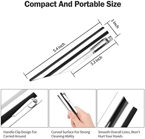 Table Crumb Sweeper, Crumb Sweeper for Tablecloth, Crumb Scraper Cumb Catcher on Table, Server Tools Stainless Steel Crumbers for Servers, Waiters and Waitresses (1 PACK, Pure Silver) - Image 2