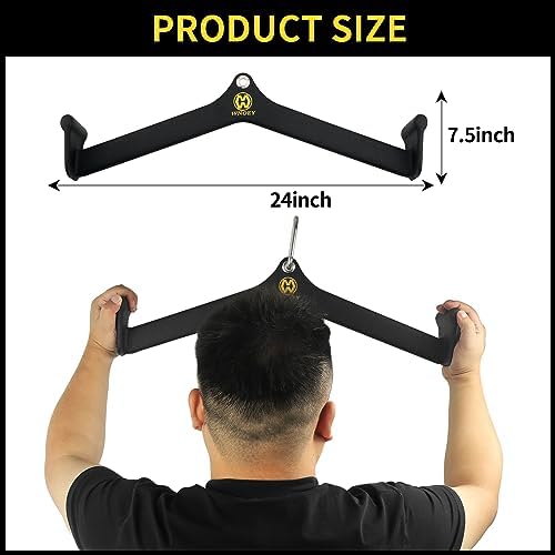 LAT Pulldown Attachment,Back Tricep Bar Strength Training,Handle Grips LAT Pull Down Bar Press Down Exercises,Cable Machine Accessories, Cable Back Attachments for Home Gym - Image 2