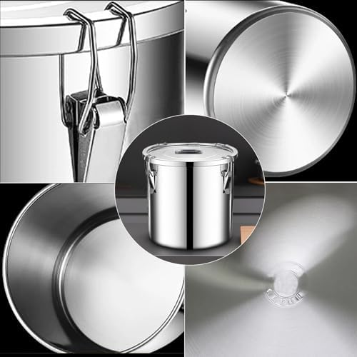 stainless steel food storage containers with lids lock clips airtight container large airtight for rice flour sugar grain coffee bean storage containers Kitchen jar (1.59gal/6L) - Image 4