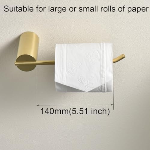 RANDOM Brushed Gold Bathroom Hardware Set SUS304 Stainless Steel Brushed Gold Towel Bar Set Includ 18 inch Towel Bar Toilet Paper Holder and 2 Towel Hooks Wall Mounted.96068S-4BG - Image 6