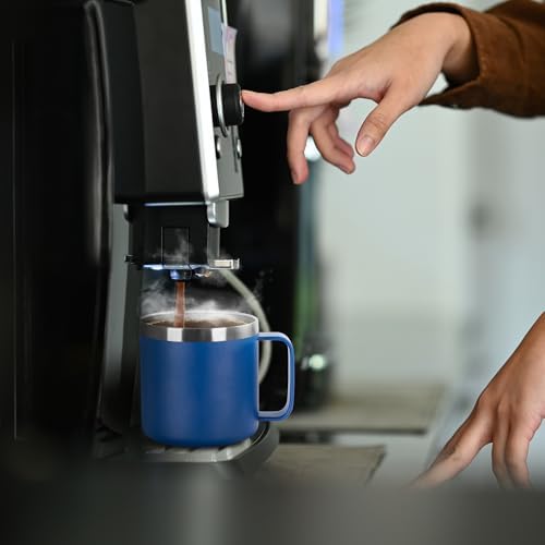 VEGOND 14 oz Insulated Coffee Mug with Handle, Stainless Steel Travel Coffee Mug with Lid, Double Wall Vacuum Metal Coffee Cup, Coffee Tumbler Powder Coated, Navy Blue - Image 6