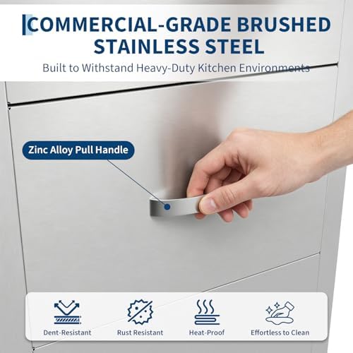 Garvee Outdoor Kitchen Drawers 17"Wx21"Dx30"H, Flush Mount Access BBQ Drawers with full Stainless Steel,Weatherproof & Rust-Resistant,for Outdoor Kitchen Island, Patio Grilling Tools & Spices - Image 5