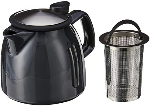 FORLIFE Bell Ceramic Teapot with Basket Infuser, 26-Ounce/770ml, Black Graphite - Image 3