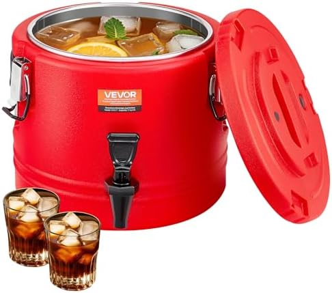 VEVOR Insulated Beverage Dispenser, 2.2 Gal/8L Thermal Hot and Cold Drink Server Dispenser with Spigot, Food-Grade Cooler Jug with 304 Stainless Steel Interior, for Tea Coffee Restaurant Outdoor by VEVOR