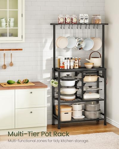 CHOEZON Pots and Pans Organizer Rack, Kitchen Bakers Rack, Multi-Tier Storage Shelf, Kitchen Island Table, Cooking Rack with Pots and Pans Storage, Black TPR60BB - Image 4