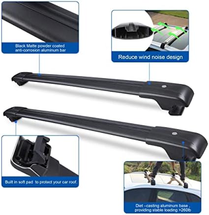 Lockable 260lb Roof Rack Crossbar for 2013-2018 Toyota RAV4 - Image 6