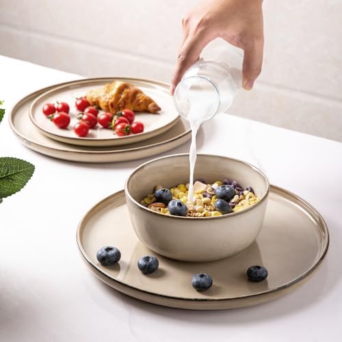 GBHOME Dinnerware Sets for 4, 12 Pieces Ceramic Plates and Bowls Set - Image 4