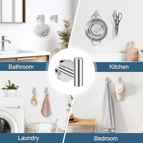 Polished Chrome Bathroom Hardware Set, 5 Pieces Chrome Towel Bar Bathroom Accessories, Upgraded Toilet Paper Holder with Shelf Set, 23.6 Inch Towel Rack Towel Holder for Bathroom Wall - Image 5