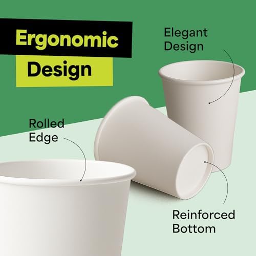 EconoHome 8 oz 1000 Pack Disposable Coffee Paper Cups - Paper Cups for Hot and Cold Drinks, Tea, Water, and Juice - Image 5
