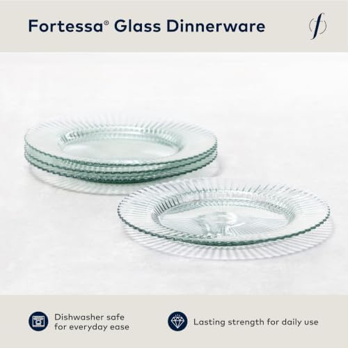 Fortessa Archie Glass, 10.6 Inch Dinner Plate (Set of 4), Verde Green - Image 2