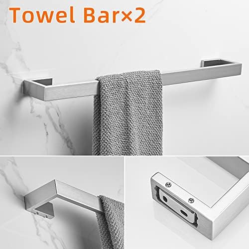 Fapully 5 Piece Bathroom Hardware Set Stainless Steel Bathroom Accessories - Image 6