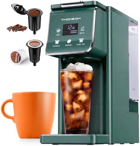 Coffee Maker Hot & Iced Single Cup Coffee Machine K Cup & Grounds by TWOMEOW