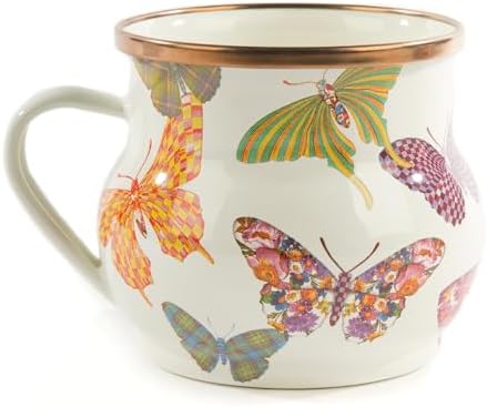 MACKENZIE-CHILDS Enamel Mug, 16 Ounces, Butterfly Garden by Unknown