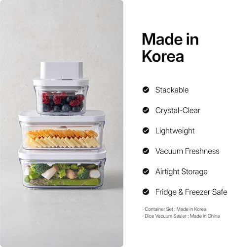 VAKUEN Premium Airtight Food Storage Container. Meal Prep 0.85qt 5pc/Set. 4pcs Container and Vacuum Sealer. Patented Double Silicone Lining, 100% Leak Proof, BPA-FREE - Image 6