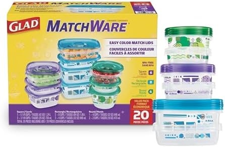 Glad GladWare MatchWare Food Storage Containers, 20 Pieces - Image 2