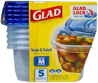 Glad GladWare Medium Rectangle Food Storage Containers, 24 Oz, 5 Ct, 6-Pk - Image 2
