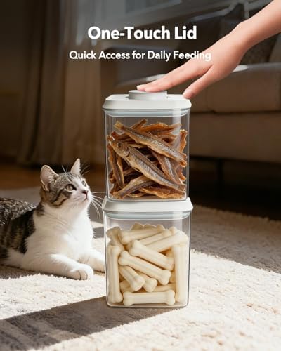 Dog-Cat Food Storage Containers 2 Pack, 4.2 Qt Each, Airtight - Image 2