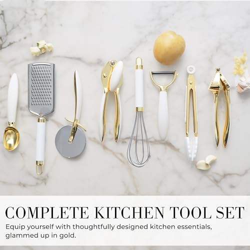 Styled Settings White & Gold Cooking Utensils Set, 8-Piece - Image 4