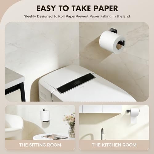 10-Pieces Matte Black Bathroom Accessories Set, 24 Inch Bath Towel Bar Set - Image 5