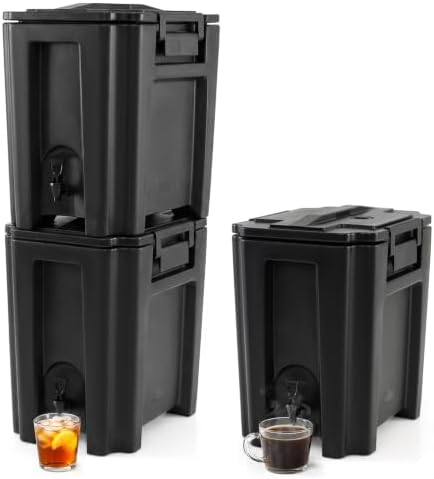 COSTWAY 13.2Gal Insulated Beverage Dispenser, Hot & Cold Dispenser Set of 3 by COSTWAY