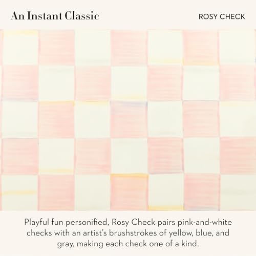 MACKENZIE-CHILDS Pedestal Platter, Mini, Pink-and-White Rosy Check - Image 3